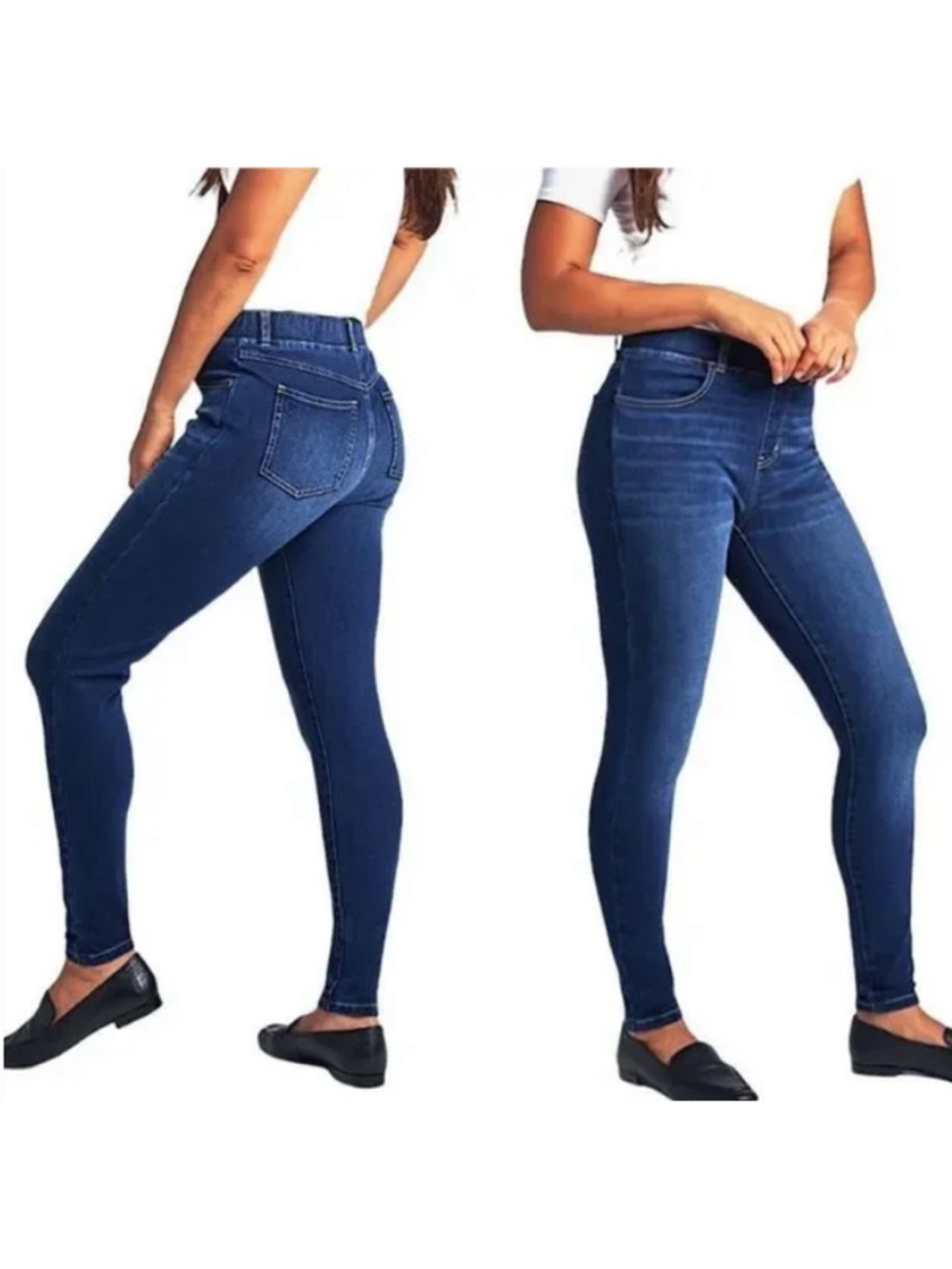 Betabrand Skinny Pull On Jeans High Rise Stretch Denim Sz XXL